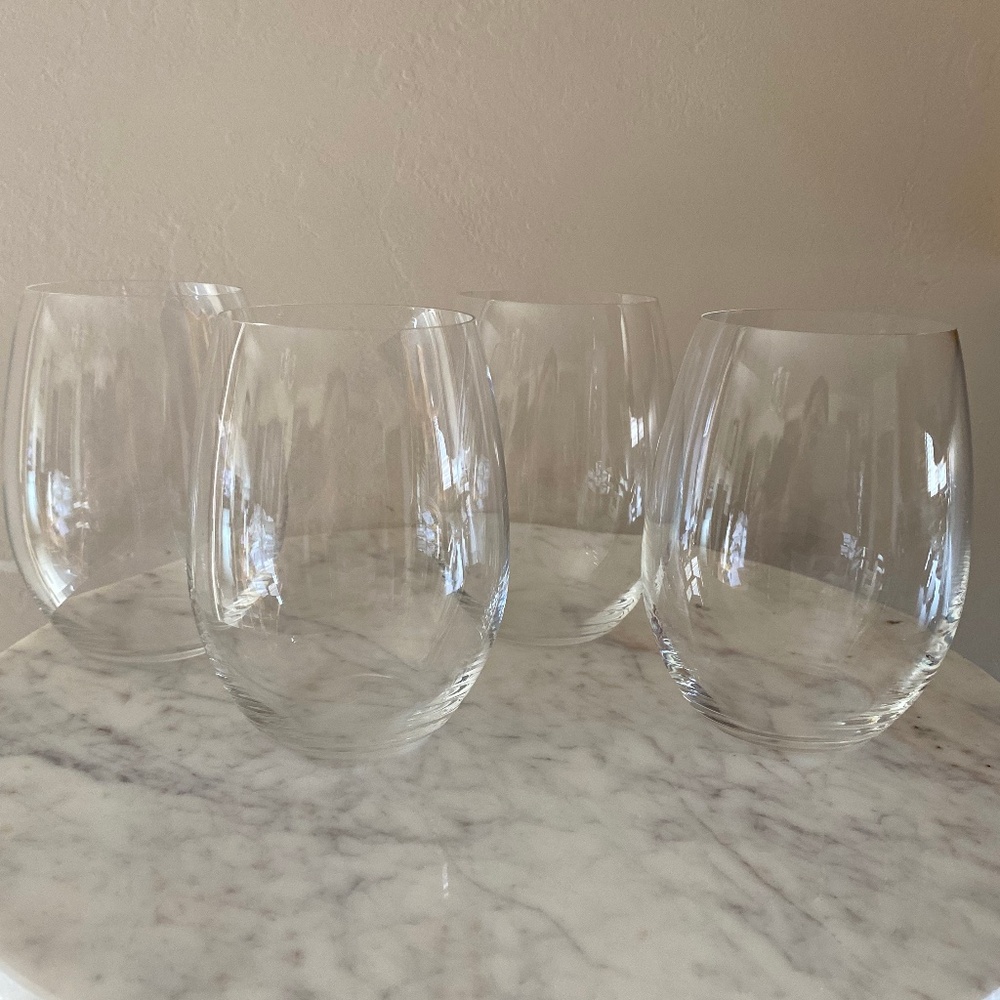 **NEW** MIKASA Set of 4 Stemless Wine Glasses